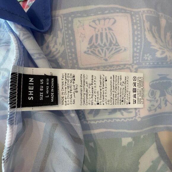 NWT SHEIN Travachic Vacation Woven Printed Spaghetti Strap Dress For Women- Size - Picture 8 of 10